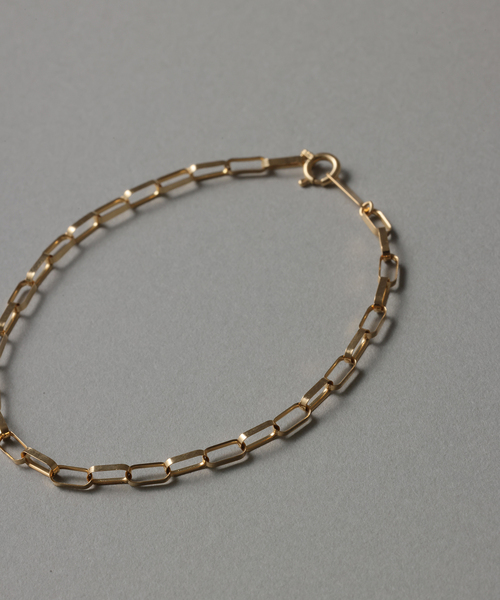 K18 ペーパークリップ ブレスレット 3.5mm チェーンブレスレット