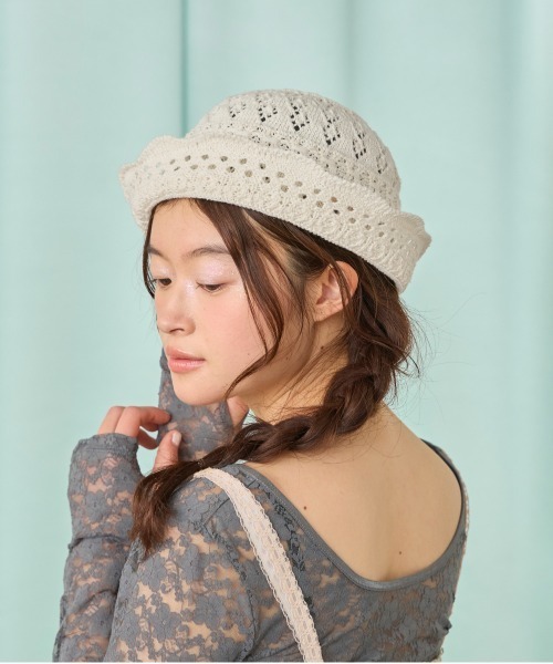 kaorinomori（カオリノモリ）の「kaorinomori モネハット / カオリノモリ（ハット・レディース・ブラック/ホワイト/ピンク/アクア・M/57.5cm）」の7枚目の写真