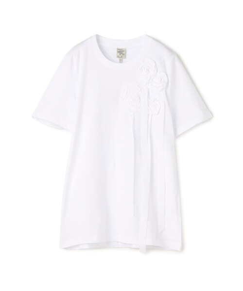 BAUM UND PFERDGARTEN(バウムウンドヘルガーデン)の「BAUM UND PFERDGARTEN コサージュTシャツ(Tシャツ/カットソー・レディース・ブラック/ホワイト・S)」の1枚目の写真