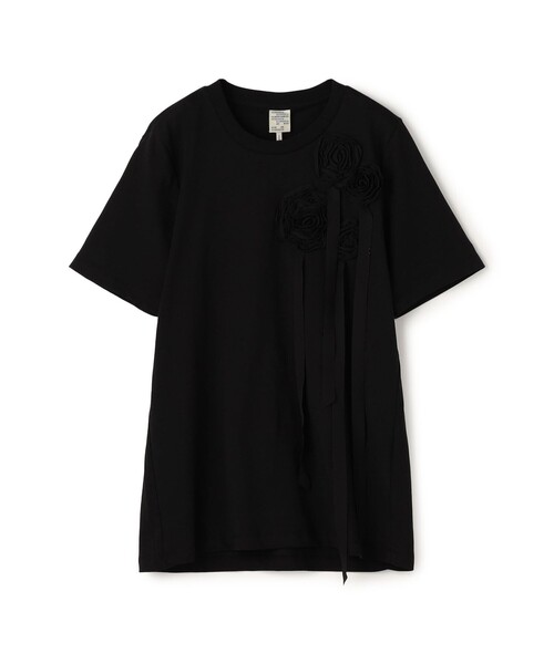 BAUM UND PFERDGARTEN(バウムウンドヘルガーデン)の「BAUM UND PFERDGARTEN コサージュTシャツ(Tシャツ/カットソー・レディース・ブラック/ホワイト・S)」の2枚目の写真