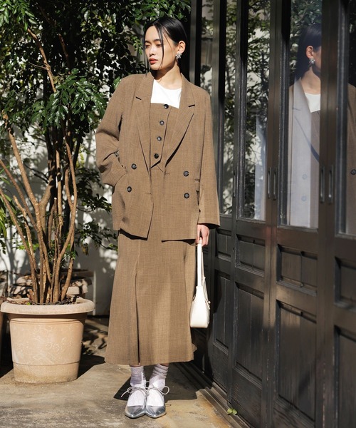 VIS(ビス)の「【新色追加】【美easy】リネンライクマーメイドスカート【洗える】【セットアップ対応】(スカート・レディース・キナリ/グリーン系その他2/オレンジ系その他2/ブラック/ネイビー/ライトグリーン・SS/S/M/L)」の10枚目の写真