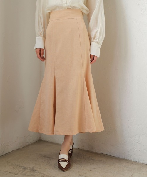 VIS(ビス)の「【新色追加】【美easy】リネンライクマーメイドスカート【洗える】【セットアップ対応】(スカート・レディース・キナリ/グリーン系その他2/オレンジ系その他2/ブラック/ネイビー/ライトグリーン・SS/S/M/L)」の14枚目の写真