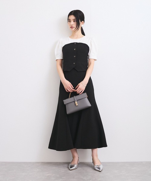 美品✨ビアズリー 麻調合繊フレア マーメイドスカート リネンライク23ss 低身長サイズ有]リネンライクマーメイドフレアスカート[品番