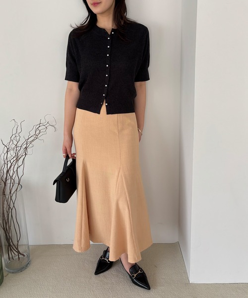 新色追加】【美easy】リネンライクマーメイドスカート【洗える