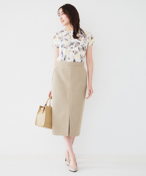 UNTITLED(アンタイトル)の「【セットアップ可能】リネンライクキャンバス ペンシルスカート(スカート・レディース・アイボリー/ベージュ・00/01/02/03/04/42/44/46/48/50)」の11枚目の写真