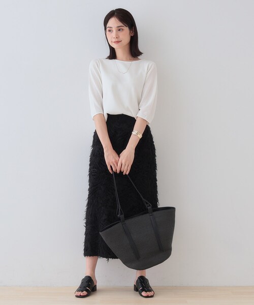 INDIVI（インディヴィ）の「【洗える／和紙混素材／SETUP可能】バルーンスリーブニット（ニット/セーター・レディース・ナチュラル/チャコールグレー/グリーン系/ホワイト・13/05/38/34/19/15 ）」の21枚目の写真