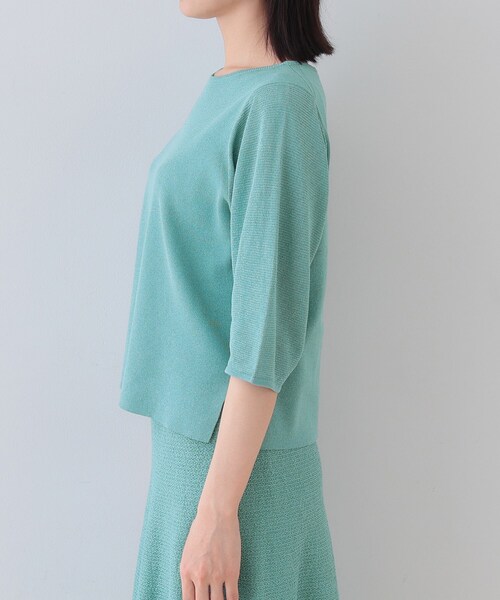 INDIVI（インディヴィ）の「【洗える／和紙混素材／SETUP可能】バルーンスリーブニット（ニット/セーター・レディース・ナチュラル/チャコールグレー/グリーン系/ホワイト・13/05/38/34/19/15 ）」の15枚目の写真