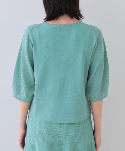 INDIVI（インディヴィ）の「【洗える／和紙混素材／SETUP可能】バルーンスリーブニット（ニット/セーター・レディース・ナチュラル/チャコールグレー/グリーン系/ホワイト・13/05/38/34/19/15 ）」の16枚目の写真