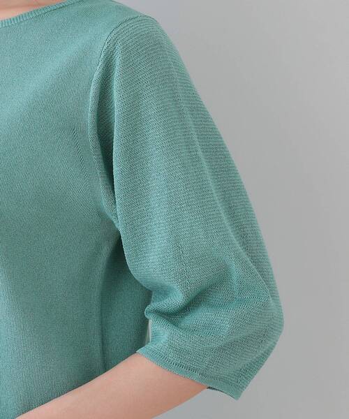 INDIVI（インディヴィ）の「【洗える／和紙混素材／SETUP可能】バルーンスリーブニット（ニット/セーター・レディース・ナチュラル/チャコールグレー/グリーン系/ホワイト・13/05/38/34/19/15 ）」の18枚目の写真