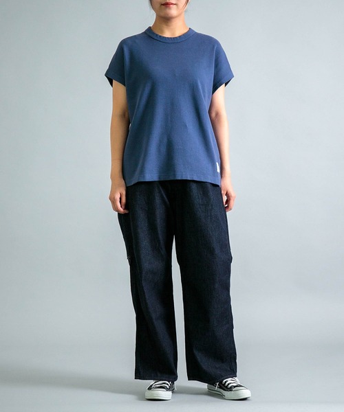 OMNIGOD（オムニゴッド）の「[OMNIGOD womens / オムニゴッド] KLフライス フレンチスリーブTシャツ（Tシャツ/カットソー・レディース・ライトグリーン/ホワイト/チャコールグレー/サックスブルー/コバルトブルー/シルバー・FREE）」の11枚目の写真
