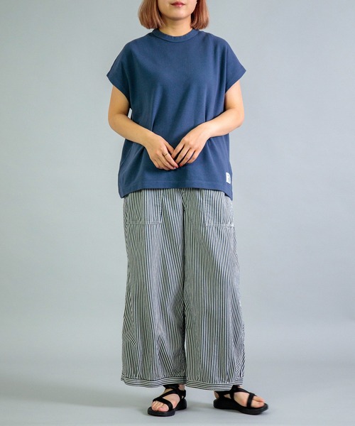 OMNIGOD（オムニゴッド）の「[OMNIGOD womens / オムニゴッド] KLフライス フレンチスリーブTシャツ（Tシャツ/カットソー・レディース・ライトグリーン/ホワイト/チャコールグレー/サックスブルー/コバルトブルー/シルバー・FREE）」の12枚目の写真
