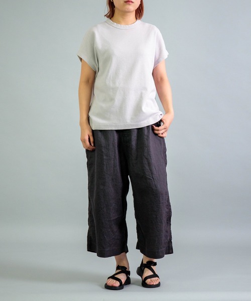 OMNIGOD（オムニゴッド）の「[OMNIGOD womens / オムニゴッド] KLフライス フレンチスリーブTシャツ（Tシャツ/カットソー・レディース・ライトグリーン/ホワイト/チャコールグレー/サックスブルー/コバルトブルー/シルバー・FREE）」の8枚目の写真