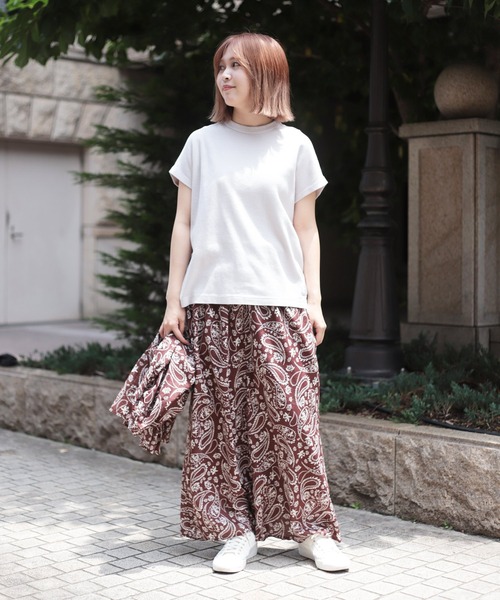 OMNIGOD（オムニゴッド）の「[OMNIGOD womens / オムニゴッド] KLフライス フレンチスリーブTシャツ（Tシャツ/カットソー・レディース・ライトグリーン/ホワイト/チャコールグレー/サックスブルー/コバルトブルー/シルバー・FREE）」の14枚目の写真