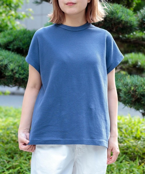 OMNIGOD（オムニゴッド）の「[OMNIGOD womens / オムニゴッド] KLフライス フレンチスリーブTシャツ（Tシャツ/カットソー・レディース・ライトグリーン/ホワイト/チャコールグレー/サックスブルー/コバルトブルー/シルバー・FREE）」の15枚目の写真