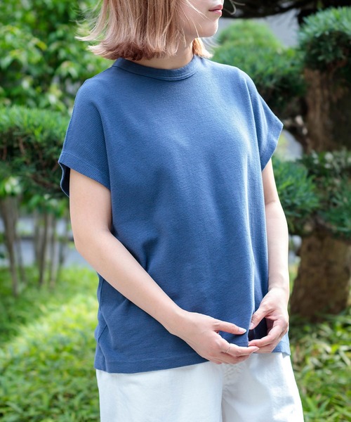 OMNIGOD（オムニゴッド）の「[OMNIGOD womens / オムニゴッド] KLフライス フレンチスリーブTシャツ（Tシャツ/カットソー・レディース・ライトグリーン/ホワイト/チャコールグレー/サックスブルー/コバルトブルー/シルバー・FREE）」の16枚目の写真