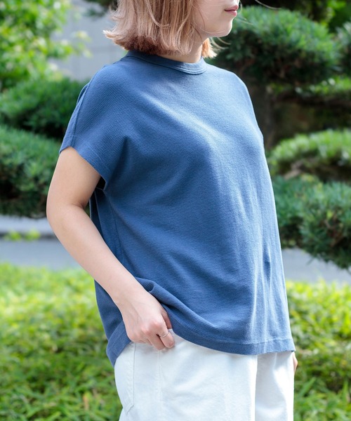 OMNIGOD（オムニゴッド）の「[OMNIGOD womens / オムニゴッド] KLフライス フレンチスリーブTシャツ（Tシャツ/カットソー・レディース・ライトグリーン/ホワイト/チャコールグレー/サックスブルー/コバルトブルー/シルバー・FREE）」の17枚目の写真