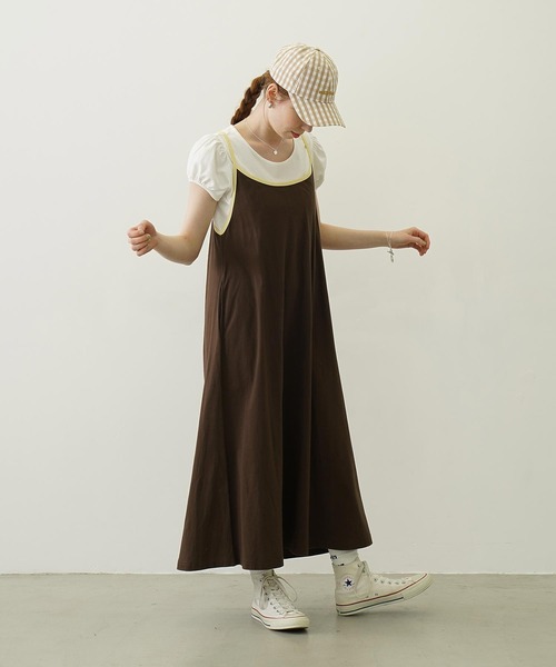 MILKFED.（ミルクフェド）の「BICOLOR BACK RIBBON CAMISOLE DRESS（ワンピース・レディース・ブラック/ブラウン/ライトピンク・ONE SIZE）」の11枚目の写真