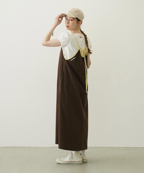MILKFED.（ミルクフェド）の「BICOLOR BACK RIBBON CAMISOLE DRESS（ワンピース・レディース・ブラック/ブラウン/ライトピンク・ONE SIZE）」の13枚目の写真