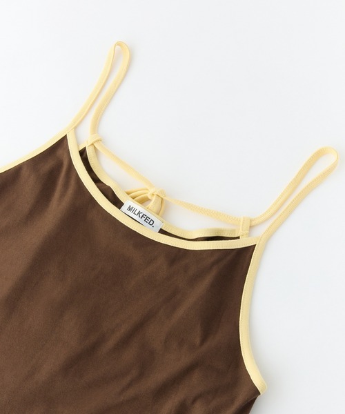 MILKFED.（ミルクフェド）の「BICOLOR BACK RIBBON CAMISOLE DRESS（ワンピース・レディース・ブラック/ブラウン/ライトピンク・ONE SIZE）」の16枚目の写真