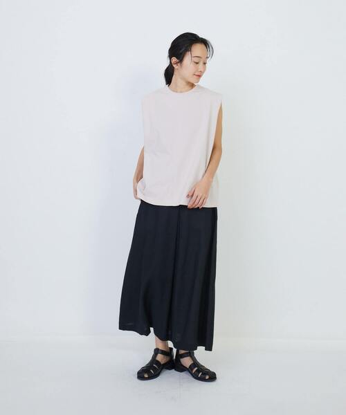 LOISIR（ロワズィール）の「コットン天竺ノースリーブプルオーバー（Tシャツ/カットソー・レディース・オフホワイト/チャコールグレー/ピンク・FREE）」の18枚目の写真