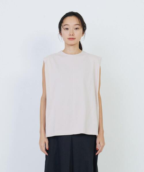 LOISIR（ロワズィール）の「コットン天竺ノースリーブプルオーバー（Tシャツ/カットソー・レディース・オフホワイト/チャコールグレー/ピンク・FREE）」の16枚目の写真