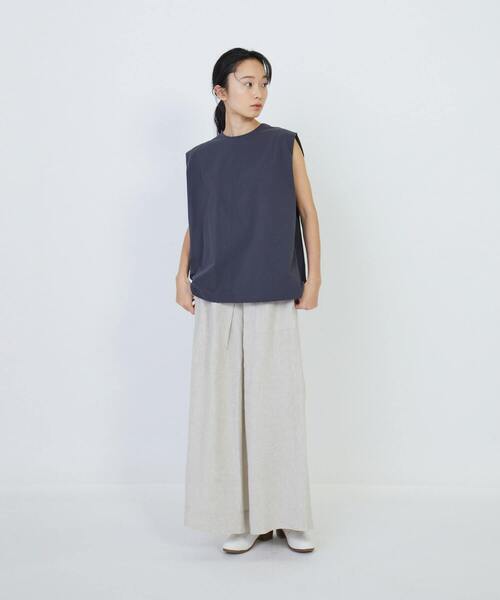 LOISIR（ロワズィール）の「コットン天竺ノースリーブプルオーバー（Tシャツ/カットソー・レディース・オフホワイト/チャコールグレー/ピンク・FREE）」の12枚目の写真