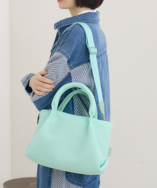Paradise Picnic（パラダイスピクニック）の「story. メッシュカラーBAG（トートバッグ・レディース・ブラック/オレンジ/ミント/ラベンダー・FREE）」の3枚目の写真