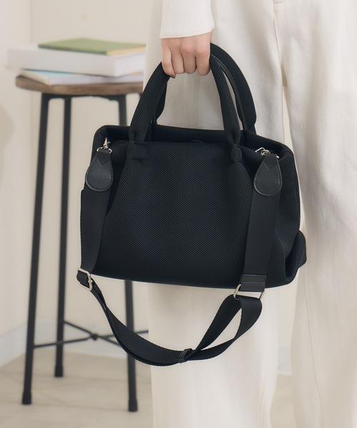 Paradise Picnic（パラダイスピクニック）の「story. メッシュカラーBAG（トートバッグ・レディース・ブラック/オレンジ/ミント/ラベンダー・FREE）」の2枚目の写真