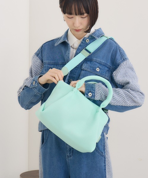 Paradise Picnic（パラダイスピクニック）の「story. メッシュカラーBAG（トートバッグ・レディース・ブラック/オレンジ/ミント/ラベンダー・FREE）」の7枚目の写真