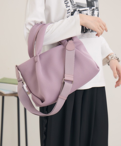 Paradise Picnic（パラダイスピクニック）の「story. メッシュカラーBAG（トートバッグ・レディース・ブラック/オレンジ/ミント/ラベンダー・FREE）」の19枚目の写真