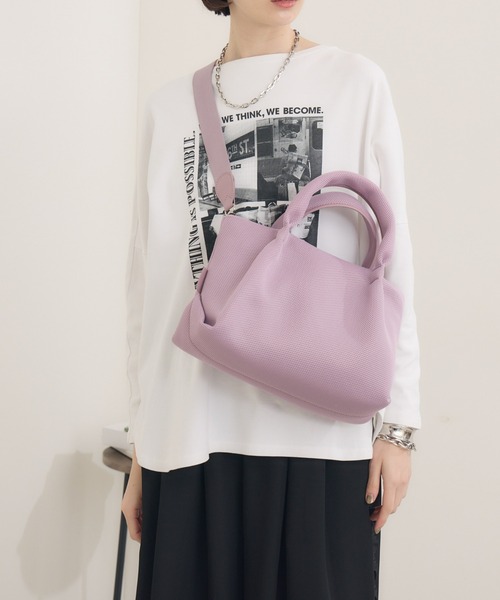 Paradise Picnic（パラダイスピクニック）の「story. メッシュカラーBAG（トートバッグ・レディース・ブラック/オレンジ/ミント/ラベンダー・FREE）」の20枚目の写真