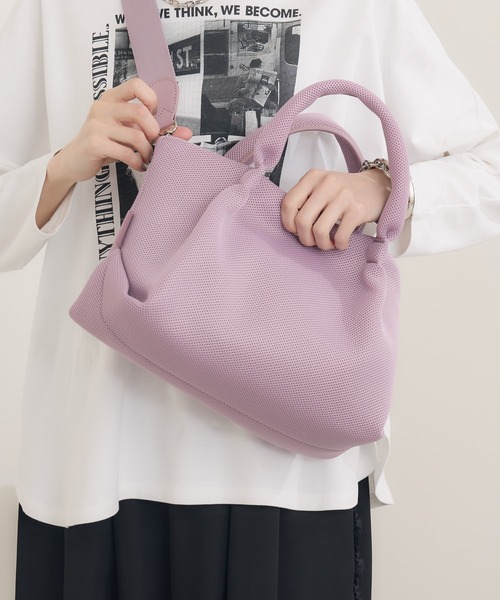 Paradise Picnic（パラダイスピクニック）の「story. メッシュカラーBAG（トートバッグ・レディース・ブラック/オレンジ/ミント/ラベンダー・FREE）」の21枚目の写真