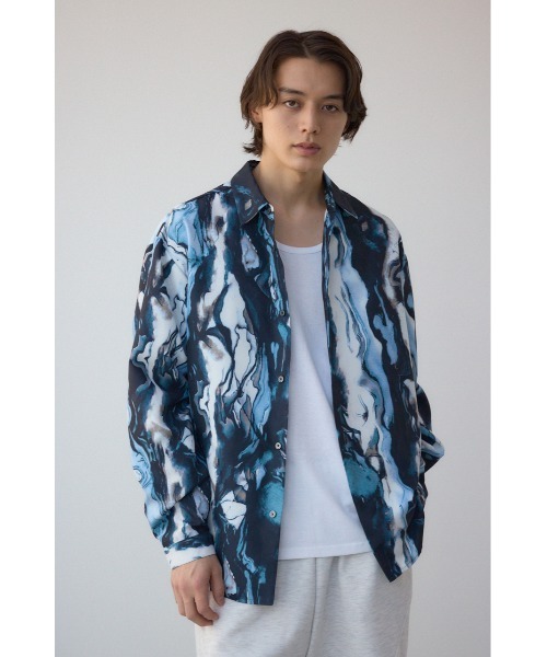 AZUL by moussy(アズールバイマウジー)の「ポリエステルスエードジェネラルシャツ(シャツ/ブラウス・メンズ・ベージュ系その他/ブルー系その他/グレー系その他/ブラック系その他・MEDIUM/LARGE)」の6枚目の写真
