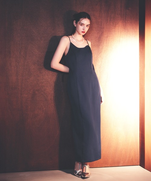 darial（ダリアル）の「【darial】asymmetry cami onepiece アシンメトリー キャミ ワンピース お呼ばれ 結婚式 二次会 成人式 同窓会 セレモニードレス パーティドレス オケージョンドレス（ドレス・レディース・ネイビー/アイボリー/ブラック/ベージュ・M/S）」の3枚目の写真