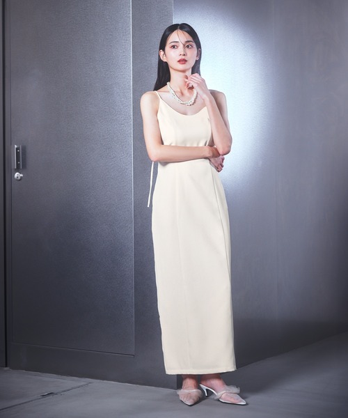 darial（ダリアル）の「【darial】asymmetry cami onepiece アシンメトリー キャミ ワンピース お呼ばれ 結婚式 二次会 成人式 同窓会 セレモニードレス パーティドレス オケージョンドレス（ドレス・レディース・ネイビー/アイボリー/ブラック/ベージュ・M/S）」の8枚目の写真