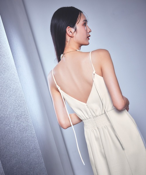 darial（ダリアル）の「【darial】asymmetry cami onepiece アシンメトリー キャミ ワンピース お呼ばれ 結婚式 二次会 成人式 同窓会 セレモニードレス パーティドレス オケージョンドレス（ドレス・レディース・ネイビー/アイボリー/ブラック/ベージュ・M/S）」の10枚目の写真