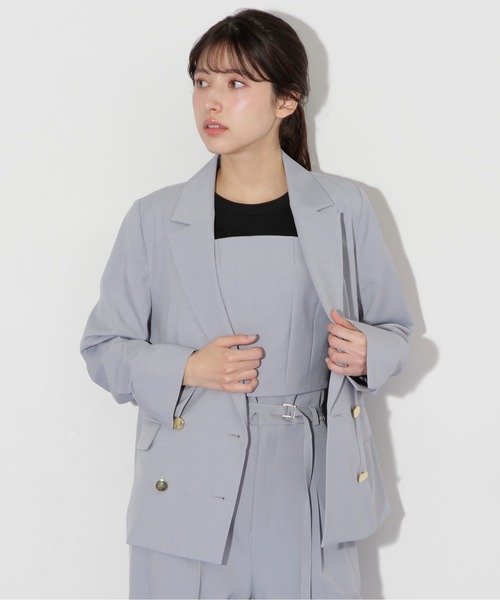 JILL by JILL STUART（ジルバイジルスチュアート）の「〈セットアップ対応〉サマーツイルテーラードジャケット（テーラードジャケット・レディース・グレー/ブルー/ベージュ・SMALL/MEDIUM）」の22枚目の写真