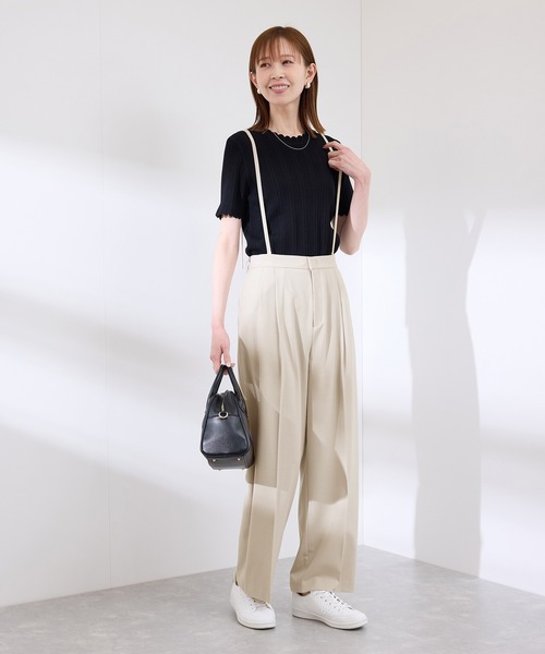 セール】【3サイズ展開】サスペンダー付きワイドパンツ（その他パンツ