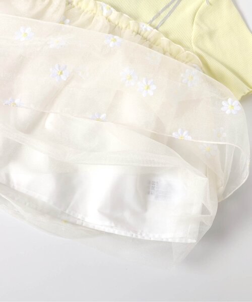 apres les cours（アプレレクール）の「【ジュニア対応】お花刺繍ドッキングチュール半袖トップス（Tシャツ/カットソー・キッズ・サックスブルー/イエロー・80/90/100/110/120/130/140）」の13枚目の写真