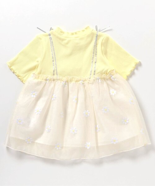 apres les cours（アプレレクール）の「【ジュニア対応】お花刺繍ドッキングチュール半袖トップス（Tシャツ/カットソー・キッズ・サックスブルー/イエロー・80/90/100/110/120/130/140）」の17枚目の写真