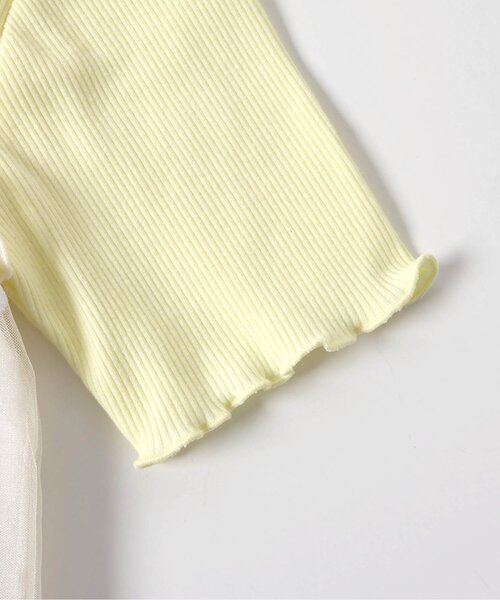 apres les cours（アプレレクール）の「【ジュニア対応】お花刺繍ドッキングチュール半袖トップス（Tシャツ/カットソー・キッズ・サックスブルー/イエロー・80/90/100/110/120/130/140）」の21枚目の写真