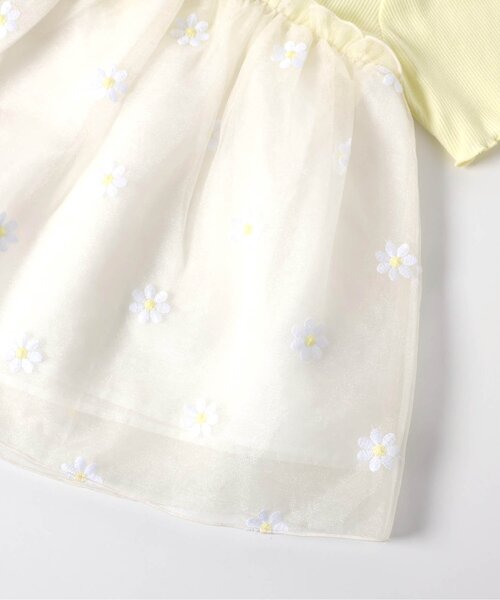 apres les cours（アプレレクール）の「【ジュニア対応】お花刺繍ドッキングチュール半袖トップス（Tシャツ/カットソー・キッズ・サックスブルー/イエロー・80/90/100/110/120/130/140）」の22枚目の写真