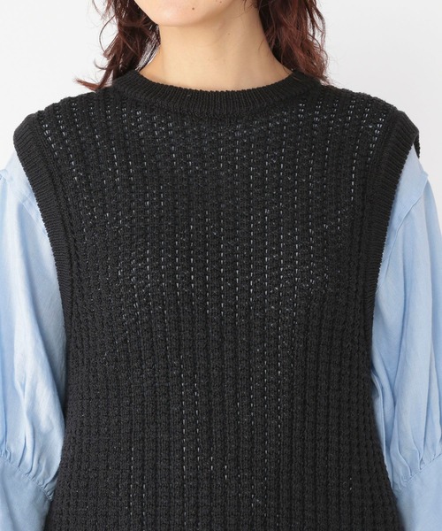 712 プロフご覧ください☆　ヘアリーニットベスト LE CERCLE par rope' ベスト ジレ 「セットアップ対応」モール糸ダブル