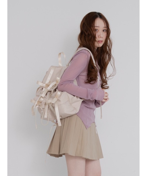 JUMELLE（ジュメロ）の「【Casselini】リボンバックパック（バックパック/リュック・レディース・ベージュ/ブラック・FREE）」の4枚目の写真