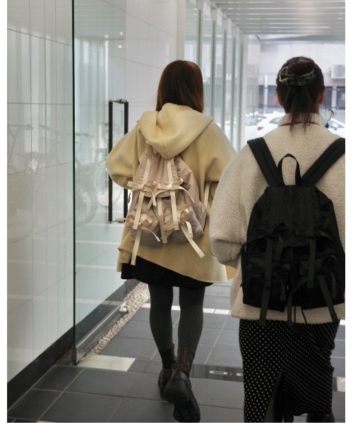 JUMELLE（ジュメロ）の「【Casselini】リボンバックパック（バックパック/リュック・レディース・ベージュ/ブラック・FREE）」の16枚目の写真