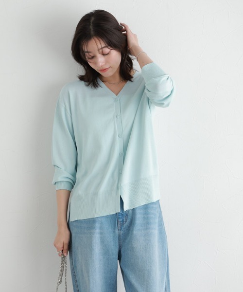 Pierrot(ピエロ)の「ロング丈UVカット・接触冷感シアーカーディガン(カーディガン/ボレロ・レディース・ブラック/イエロー系その他/グレイッシュベージュ/ブルー系その他/オフホワイト/ライトピンク・M/L)」の10枚目の写真