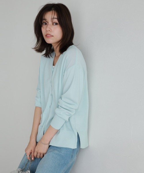 Pierrot(ピエロ)の「ロング丈UVカット・接触冷感シアーカーディガン(カーディガン/ボレロ・レディース・ブラック/イエロー系その他/グレイッシュベージュ/ブルー系その他/オフホワイト/ライトピンク・M/L)」の11枚目の写真