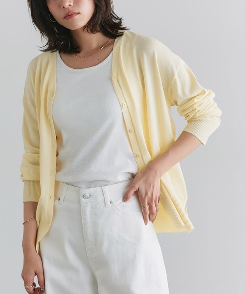 Pierrot(ピエロ)の「ロング丈UVカット・接触冷感シアーカーディガン(カーディガン/ボレロ・レディース・ブラック/イエロー系その他/グレイッシュベージュ/ブルー系その他/オフホワイト/ライトピンク・M/L)」の7枚目の写真