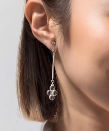 【As】【金属アレルギー対応】NO.173 ドイツ製アクリルクリアビーズ ロングスティックイヤリング(ニッケルフリー)(MA)