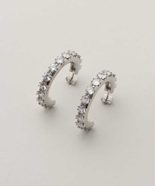 JUSTINE CLENQUET シルバー Nina ラージ ピアス JUSTINE CLENQUET/ジャスティーヌ クランケ】NINA LARGE